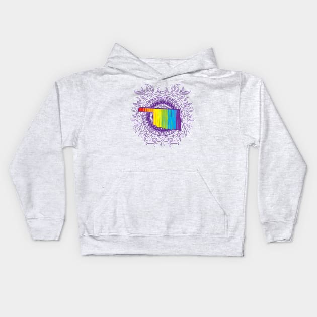 Oklahoma Mandala Pride Kids Hoodie by Manfish Inc.